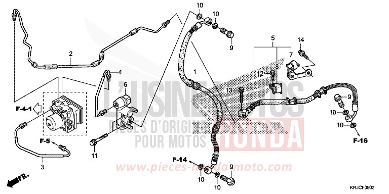TUYAUTERIE FREIN ARRIERE (FES125A) de S-wing ABS PEARL NIGHTSTAR BLACK (NHA84) 2012